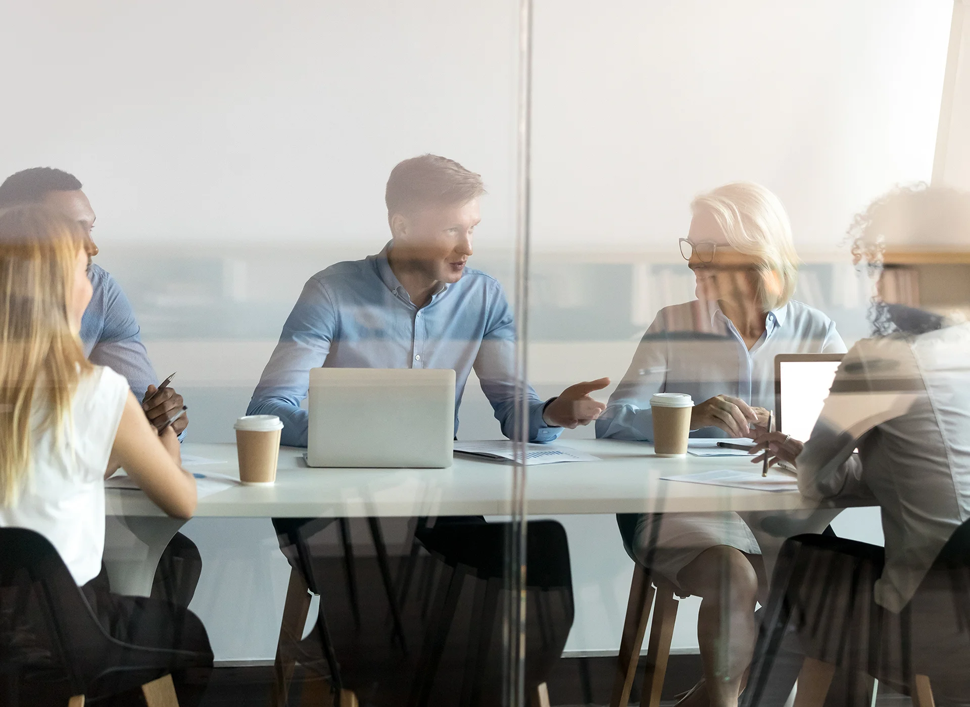 Man Discussing In Course